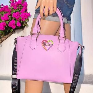 Juicy Couture Pink Satchel with Logo Strap